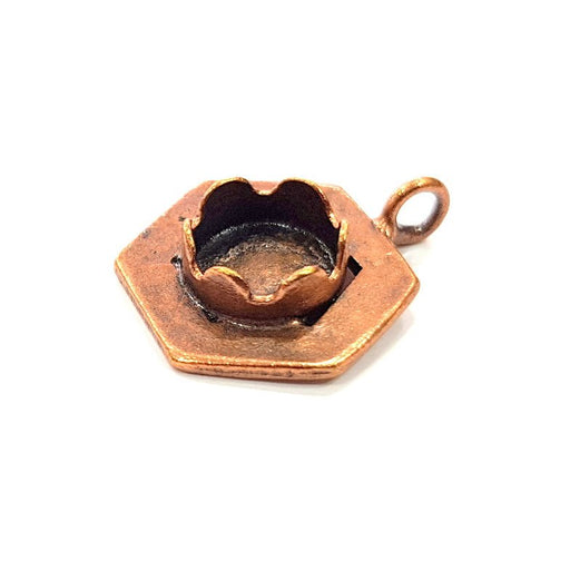 Antique Copper Pendant Blank Mosaic Base Blank inlay Necklace Blank Resin Blank Mountings Copper Plated Brass ( 10 mm blank) G13268
