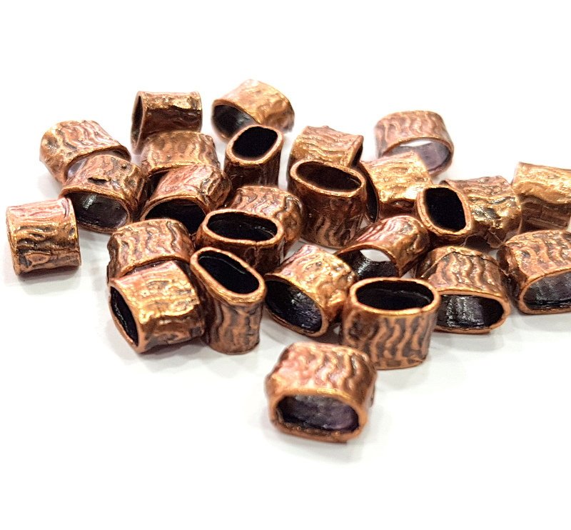 10 Tube Findings Antique Copper Plated Brass (8x5mm) G13269