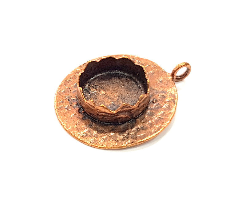 Antique Copper Pendant Blank Mosaic Base Blank inlay Necklace Blank Resin Blank Mountings Copper Plated Brass ( 15 mm blank) G13274