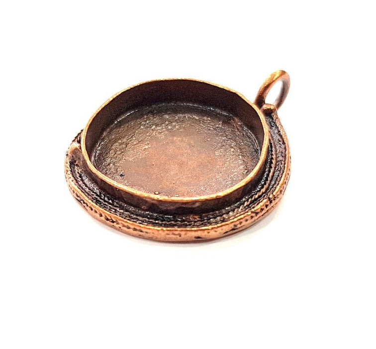 Antique Copper Pendant Blank Mosaic Base Blank inlay Necklace Blank Resin Blank Mountings Copper Plated Brass ( 25 mm blank) G13275