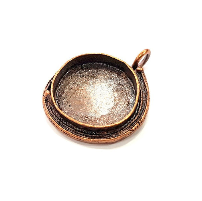Antique Copper Pendant Blank Mosaic Base Blank inlay Necklace Blank Resin Blank Mountings Copper Plated Brass ( 25 mm blank) G13275