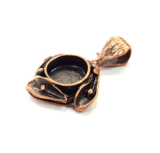 Antique Copper Pendant Blank Mosaic Base Blank inlay Necklace Blank Resin Blank Mountings Copper Plated Brass ( 10 mm blank) G13276