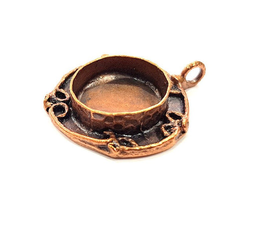 Antique Copper Pendant Blank Mosaic Base Blank inlay Necklace Blank Resin Blank Mountings Copper Plated Brass ( 20 mm blank) G13283