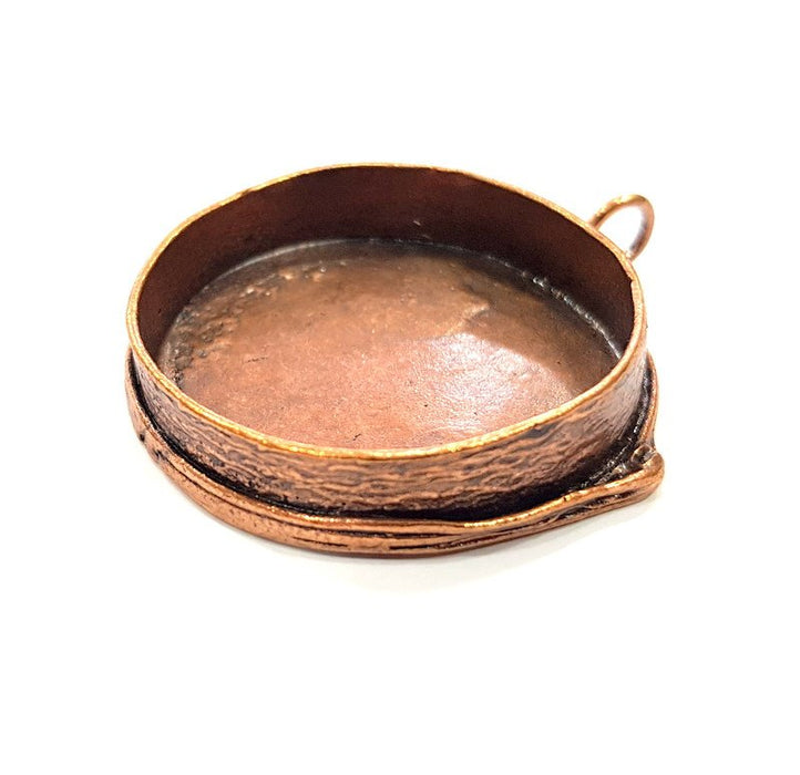 Antique Copper Pendant Blank Mosaic Base Blank inlay Necklace Blank Resin Blank Mountings Copper Plated Brass ( 34 mm blank) G13288