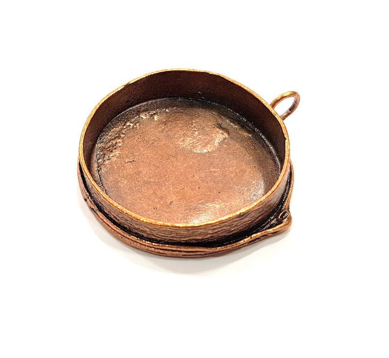 Antique Copper Pendant Blank Mosaic Base Blank inlay Necklace Blank Resin Blank Mountings Copper Plated Brass ( 34 mm blank) G13288