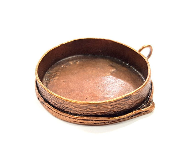 Antique Copper Pendant Blank Mosaic Base Blank inlay Necklace Blank Resin Blank Mountings Copper Plated Brass ( 34 mm blank) G13288