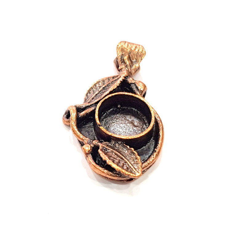 Antique Copper Pendant Blank Mosaic Base Blank inlay Necklace Blank Resin Blank Mountings Copper Plated Brass ( 10mm blank) G13291