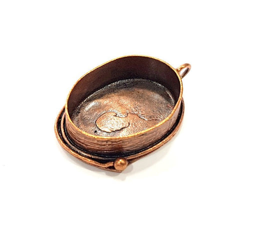 Antique Copper Pendant Blank Mosaic Base Blank inlay Necklace Blank Resin Blank Mountings Copper Plated Brass ( 25x18 mm blank) G13292