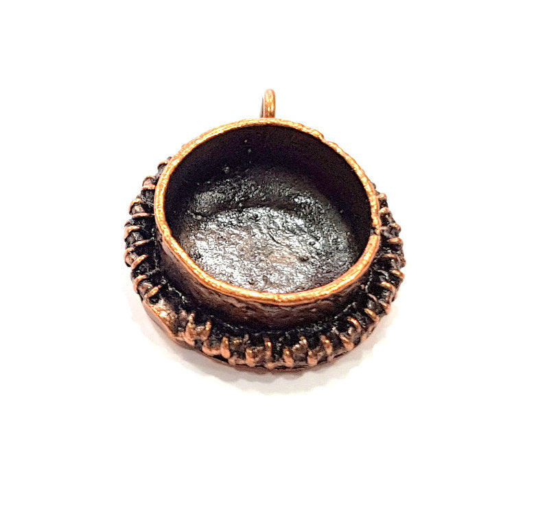 Antique Copper Pendant Blank Mosaic Base Blank inlay Necklace Blank Resin Blank Mountings Copper Plated Brass ( 15 mm blank) G13293