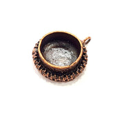 Antique Copper Pendant Blank Mosaic Base Blank inlay Necklace Blank Resin Blank Mountings Copper Plated Brass ( 15 mm blank) G13293