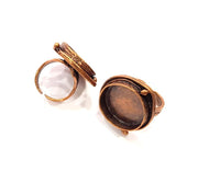 Copper Ring Settings inlay Ring Blank Mosaic Ring Bezel Base Cabochon Mountings (20 mm blank) Antique Copper Plated Brass G13297