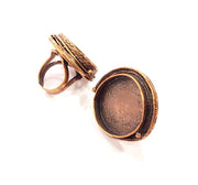 Copper Ring Settings inlay Ring Blank Mosaic Ring Bezel Base Cabochon Mountings ( 25 mm blank) Antique Copper Plated Brass G13301