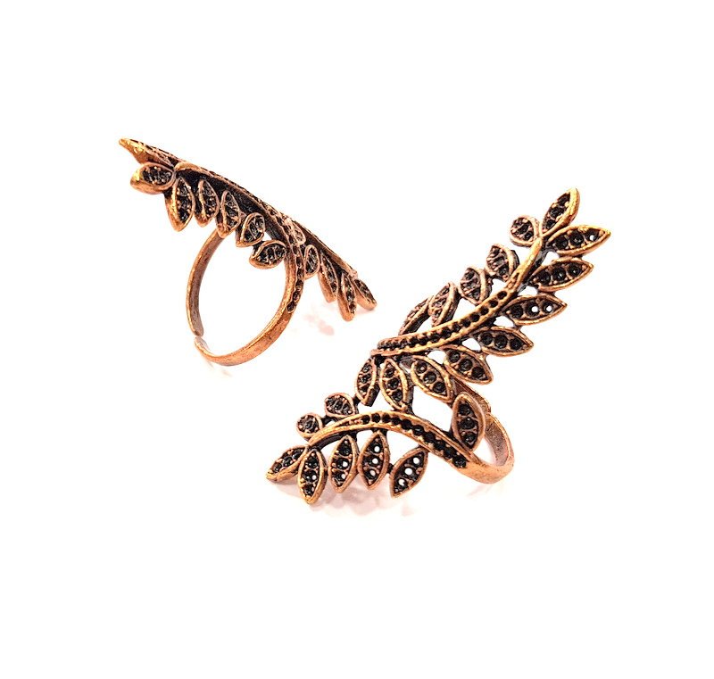 Copper Ring Settings inlay Ring Blank Mosaic Ring Bezel Base Cabochon Mountings ( 2 mm blank) Antique Copper Plated Brass G13303