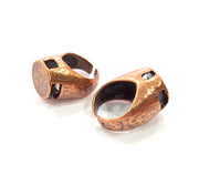 Copper Ring Blank Settings Ring Bezel Base Cabochon Mountings ( 15 mm blank) Antique Copper Plated Brass G13304