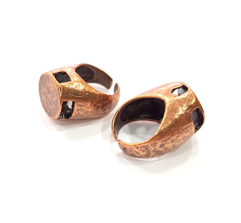 Copper Ring Blank Settings Ring Bezel Base Cabochon Mountings ( 15 mm blank) Antique Copper Plated Brass G13304