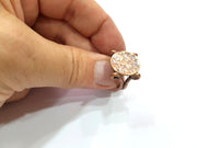 Copper Ring Blank Settings Ring Bezel Base Cabochon Mountings ( 15 mm blank) Antique Copper Plated Brass G13305