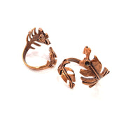 Copper Ring Settings inlay Ring Blank Mosaic Ring Bezel Base Cabochon Mountings ( 3 mm blank) Antique Copper Plated Brass G13307