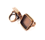 Copper Ring Settings inlay Ring Blank Mosaic Ring Bezel Base Cabochon Mountings ( 20x20 mm blank) Antique Copper Plated Brass G13310