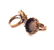 Copper Ring Settings inlay Ring Blank Mosaic Ring Bezel Base Cabochon Mountings ( 16 mm blank) Antique Copper Plated Brass G13313
