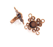 Copper Ring Settings inlay Ring Blank Mosaic Ring Bezel Base Cabochon Mountings ( 12 mm blank) Antique Copper Plated Brass G13317