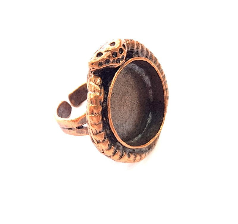 Copper Ring Settings inlay Ring Blank Mosaic Ring Bezel Base Cabochon Mountings ( 20 mm blank) Antique Copper Plated Brass G13320