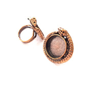 Copper Ring Settings inlay Ring Blank Mosaic Ring Bezel Base Cabochon Mountings ( 20 mm blank) Antique Copper Plated Brass G13320