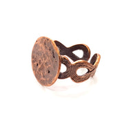 Copper Ring Settings inlay Ring Blank Mosaic Ring Bezel Base Cabochon Mountings ( 15 mm blank) Antique Copper Plated Brass G13328