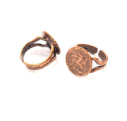 Copper Ring Settings inlay Ring Blank Mosaic Ring Bezel Base Cabochon Mountings ( 15 mm blank) Antique Copper Plated Brass G13338