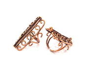 Copper Ring Settings inlay Ring Blank Mosaic Ring Bezel Base Cabochon Mountings ( 3 mm blank) Antique Copper Plated Brass G13352