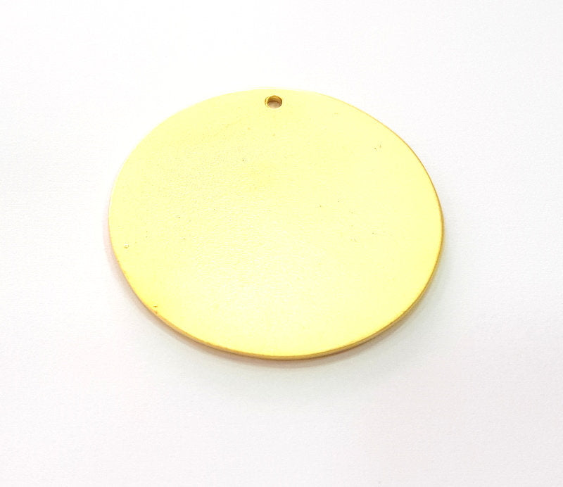 Gold Round Pendant Gold Pendant Gold Plated Metal (40mm)  G13370