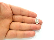 20 Leaf Charm Silver Charms Antique Silver Plated Metal (22x9mm) G13374