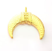Gold Creascent Pendant Gold Pendant Gold Plated Metal (64x60mm)  G13378