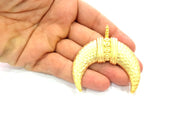 Gold Creascent Pendant Gold Pendant Gold Plated Metal (64x60mm)  G13378