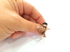 Copper Ring Settings inlay Ring Blank Mosaic Ring Bezel Base Cabochon Mountings ( 10 mm blank) Antique Copper Plated Brass G16856
