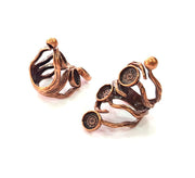 Copper Ring Settings inlay Ring Blank Mosaic Ring Bezel Base Cabochon Mountings ( 8 mm blank) Antique Copper Plated Brass G13384