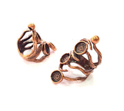 Copper Ring Settings inlay Ring Blank Mosaic Ring Bezel Base Cabochon Mountings ( 8 mm blank) Antique Copper Plated Brass G13384