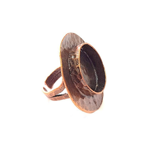 Copper Ring Settings inlay Ring Blank Mosaic Ring Bezel Base Cabochon Mountings ( 20 mm blank) Antique Copper Plated Brass G13393