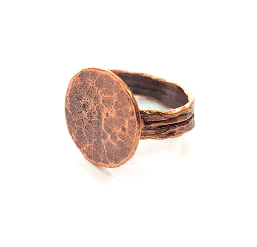 Copper Ring Settings inlay Ring Blank Mosaic Ring Bezel Base Cabochon Mountings ( 15 mm blank) Antique Copper Plated Brass G13398