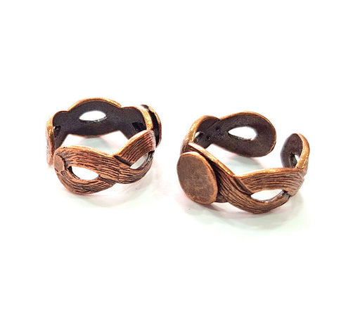 Copper Ring Blank Settings Ring Bezel Base Cabochon Mountings ( 10 mm blank) Antique Copper Plated Brass G13400