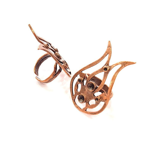 Copper Ring Blank Settings Ring Bezel Base Cabochon Mountings ( 5mm,3 mm blank) Antique Copper Plated Brass G13404