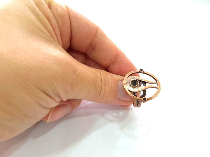 Copper Ring Blank Settings Ring Bezel Base Cabochon Mountings ( 5mm,3 mm blank) Antique Copper Plated Brass G13406