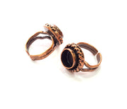 Copper Ring Settings inlay Ring Blank Mosaic Ring Bezel Base Cabochon Mountings ( 10 mm blank) Antique Copper Plated Brass G13411