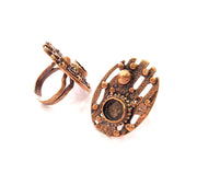 Copper Ring Settings inlay Ring Blank Mosaic Ring Bezel Base Cabochon Mountings ( 9 mm blank) Antique Copper Plated Brass G13412