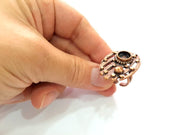 Copper Ring Settings inlay Ring Blank Mosaic Ring Bezel Base Cabochon Mountings ( 9 mm blank) Antique Copper Plated Brass G13412