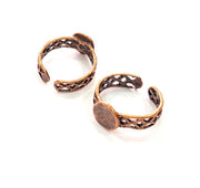 Copper Ring Blank Settings Ring Bezel Base Cabochon Mountings ( 10 mm blank) Antique Copper Plated Brass G13417