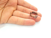 Copper Ring Blank Settings Ring Bezel Base Cabochon Mountings ( 10 mm blank) Antique Copper Plated Brass G13420