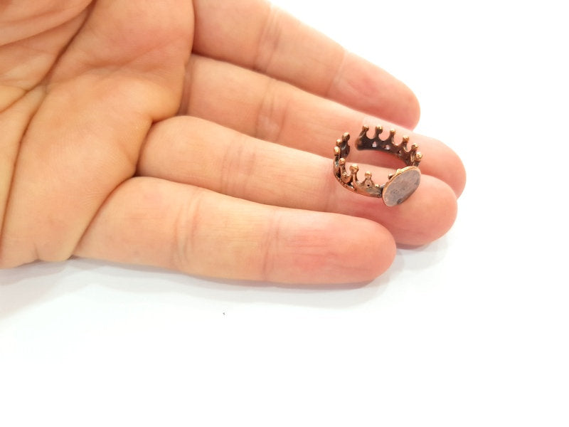 Copper Ring Blank Settings Ring Bezel Base Cabochon Mountings ( 10 mm blank) Antique Copper Plated Brass G13420