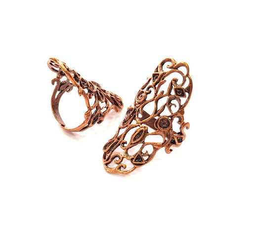 Copper Ring Settings inlay Ring Blank Mosaic Ring Bezel Base Cabochon Mountings ( 3 mm blank) Antique Copper Plated Brass G13422