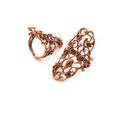 Copper Ring Settings inlay Ring Blank Mosaic Ring Bezel Base Cabochon Mountings ( 3 mm blank) Antique Copper Plated Brass G13422