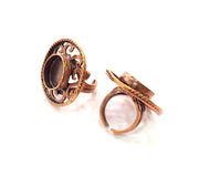 Copper Ring Settings inlay Ring Blank Mosaic Ring Bezel Base Cabochon Mountings ( 15 mm blank) Antique Copper Plated Brass G13425
